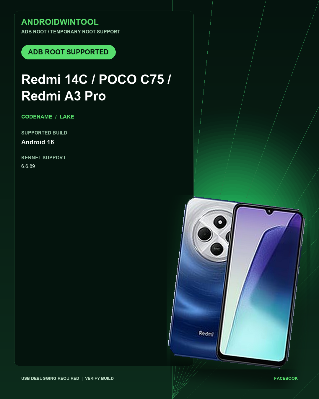 Redmi 14C / POCO C75 / Redmi A3 Pro ADB Temporary Root Support: Supported Android and Kernel Builds