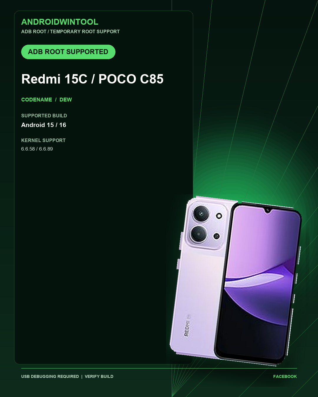 Redmi 15C / POCO C85 ADB Temporary Root Support: Supported Android and Kernel Builds