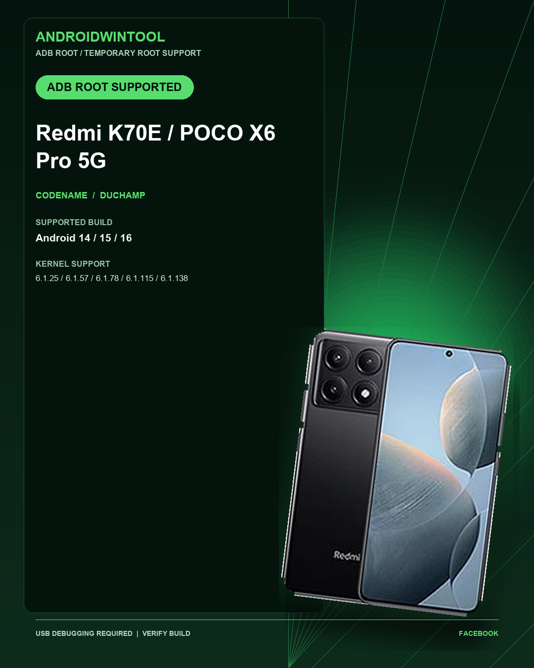 Redmi K70E / POCO X6 Pro 5G ADB Temporary Root Support: Supported Android and Kernel Builds