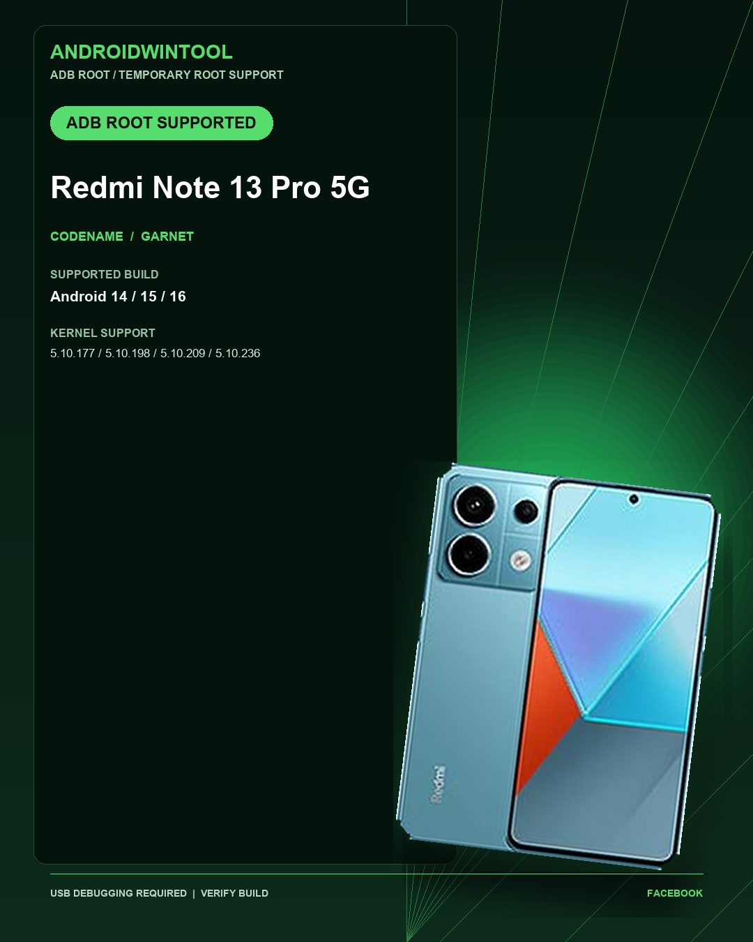 Redmi Note 13 Pro 5G ADB Temporary Root Support: Supported Android and Kernel Builds