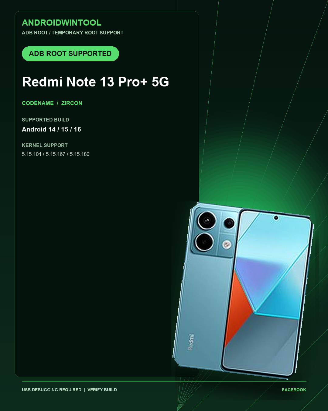 Redmi Note 13 Pro+ 5G ADB Temporary Root Support: Supported Android and Kernel Builds