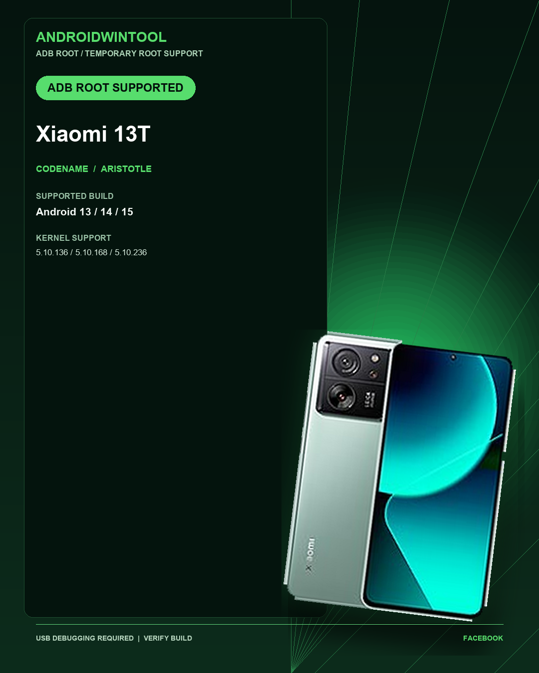 Xiaomi 13T ADB Temporary Root Support: Supported Android and Kernel Builds