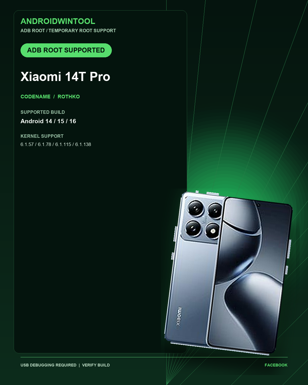 Xiaomi 14T Pro ADB Temporary Root Support: Supported Android and Kernel Builds